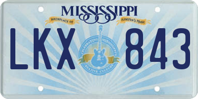 MS license plate LKX843