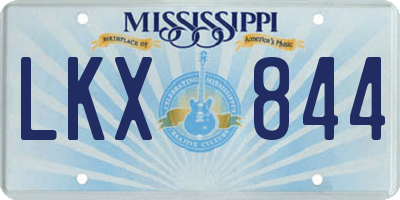 MS license plate LKX844