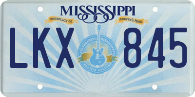 MS license plate LKX845