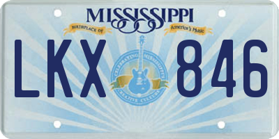 MS license plate LKX846
