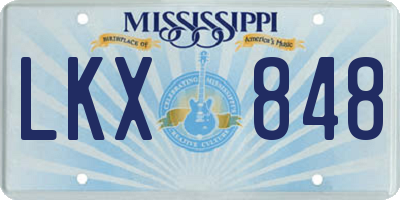 MS license plate LKX848