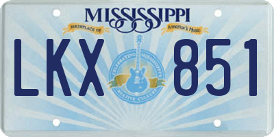 MS license plate LKX851