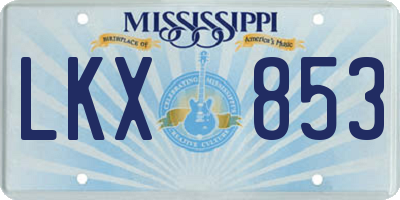 MS license plate LKX853