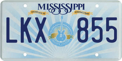 MS license plate LKX855