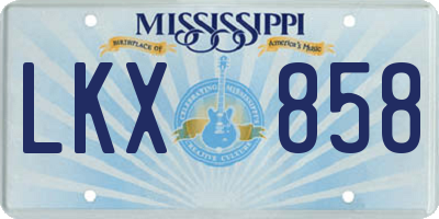 MS license plate LKX858