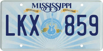 MS license plate LKX859