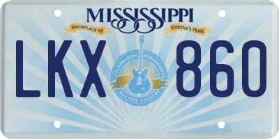 MS license plate LKX860