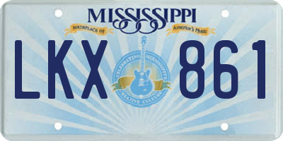 MS license plate LKX861