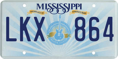 MS license plate LKX864