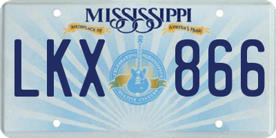 MS license plate LKX866