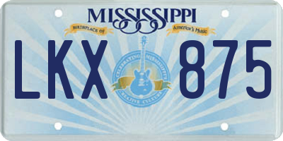 MS license plate LKX875