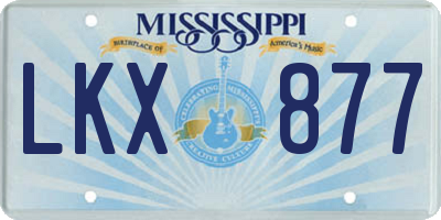 MS license plate LKX877