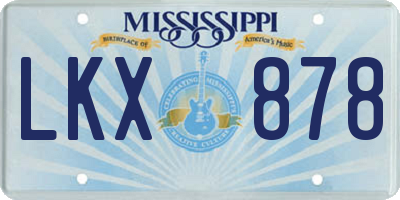 MS license plate LKX878