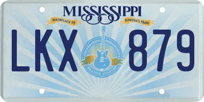 MS license plate LKX879