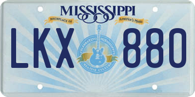 MS license plate LKX880