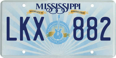 MS license plate LKX882