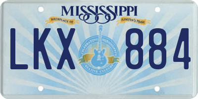 MS license plate LKX884