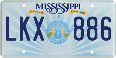 MS license plate LKX886