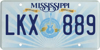 MS license plate LKX889