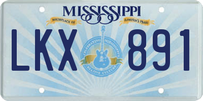 MS license plate LKX891