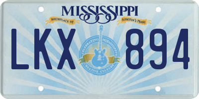 MS license plate LKX894