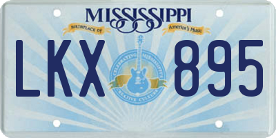 MS license plate LKX895