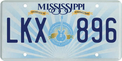 MS license plate LKX896