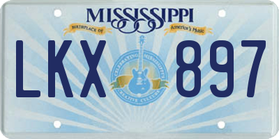 MS license plate LKX897