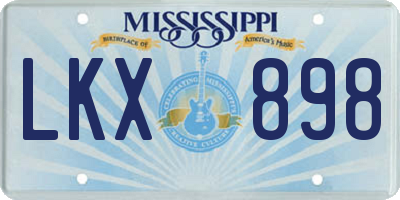 MS license plate LKX898