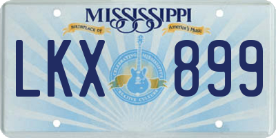 MS license plate LKX899
