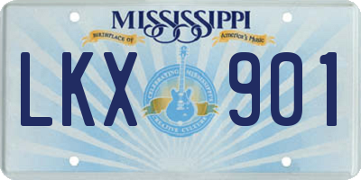 MS license plate LKX901