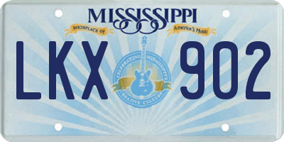 MS license plate LKX902