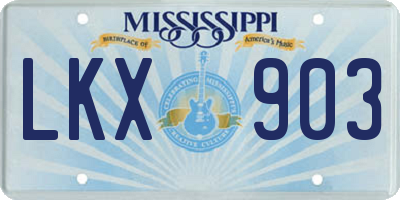MS license plate LKX903