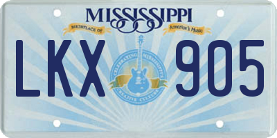 MS license plate LKX905