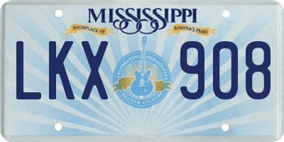MS license plate LKX908