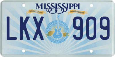 MS license plate LKX909