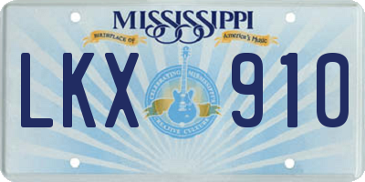 MS license plate LKX910
