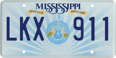 MS license plate LKX911