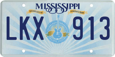 MS license plate LKX913