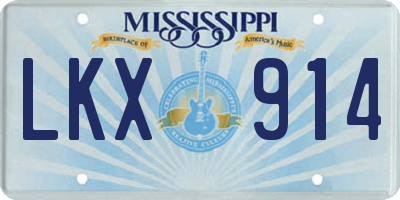 MS license plate LKX914