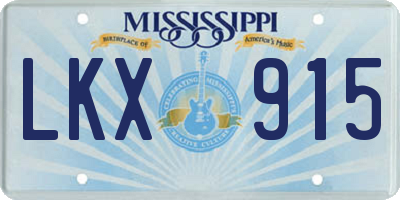 MS license plate LKX915