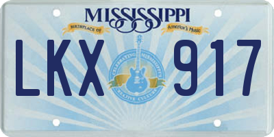 MS license plate LKX917