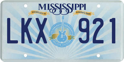 MS license plate LKX921