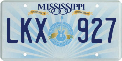 MS license plate LKX927