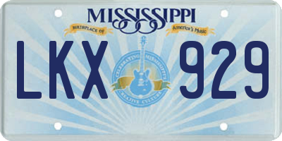 MS license plate LKX929
