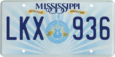 MS license plate LKX936
