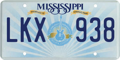 MS license plate LKX938