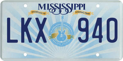 MS license plate LKX940