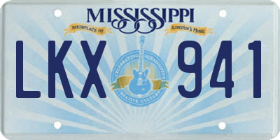 MS license plate LKX941