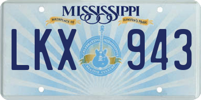 MS license plate LKX943